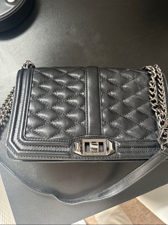 Rebecca Minkoff Black Quilted Leather Chain Shoulder Bag - Picture 3 of 7